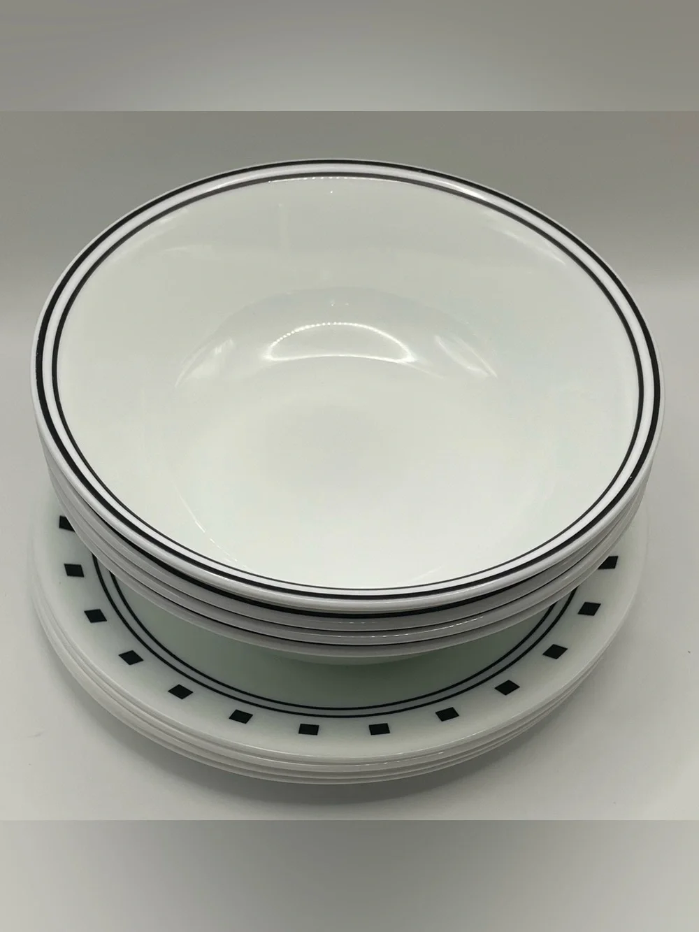 Corelle City Block 8-Piece Glass Cereal Bowls & Appetizer Plates (Service for 4)